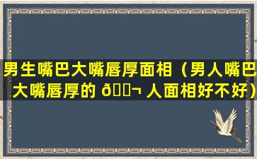 男生嘴巴大嘴唇厚面相（男人嘴巴大嘴唇厚的 🐬 人面相好不好）